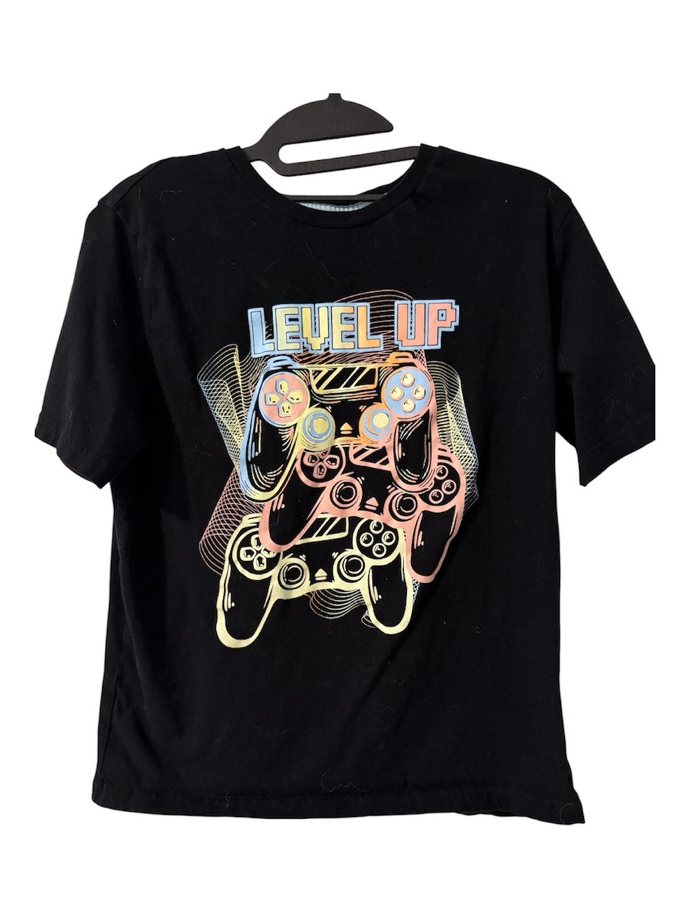 George Youth XL (14-16) Level Up Gaming Graphic T-Shirt Black 100% Cotton